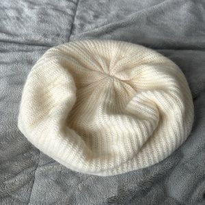 Winter White Free People Knit Beret Hat